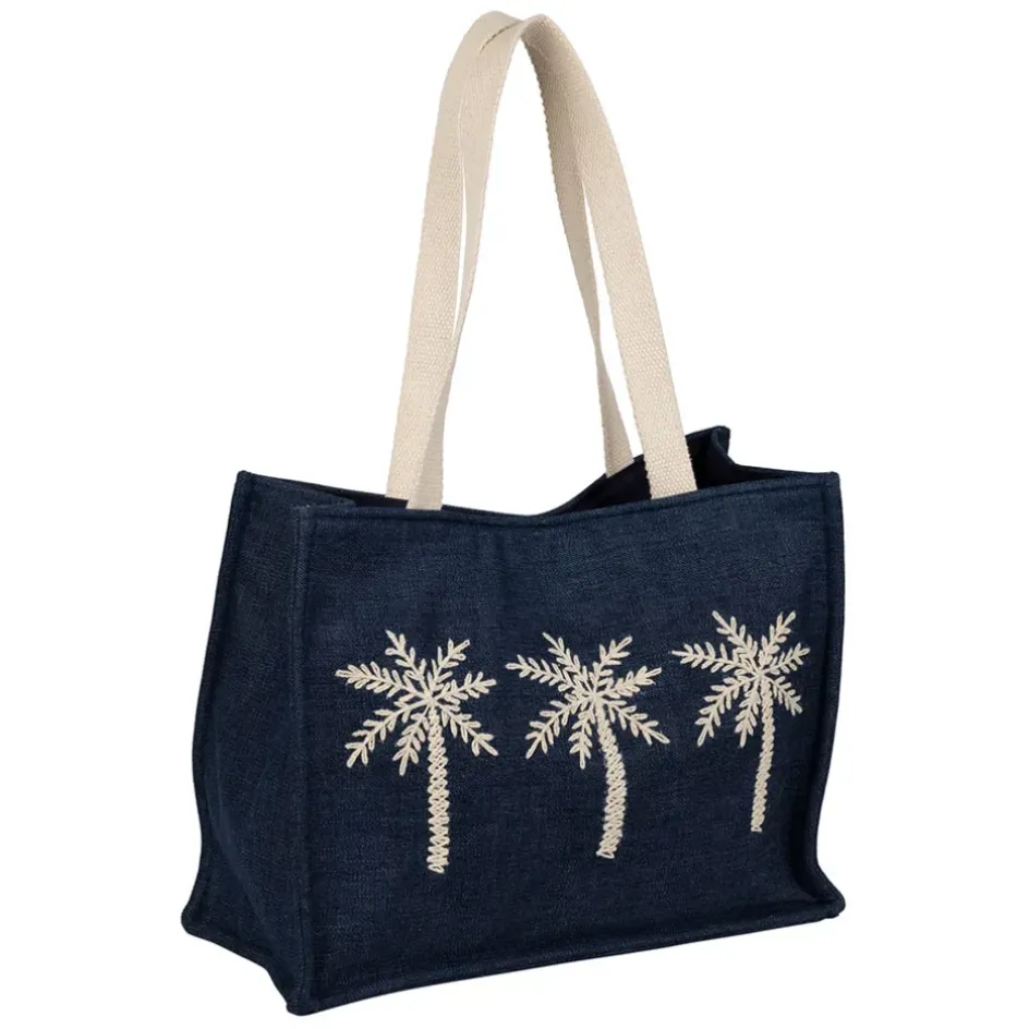 Fabrique de Styles Sacs Et Cabas>Sac brodé en coton - Medi Bleu