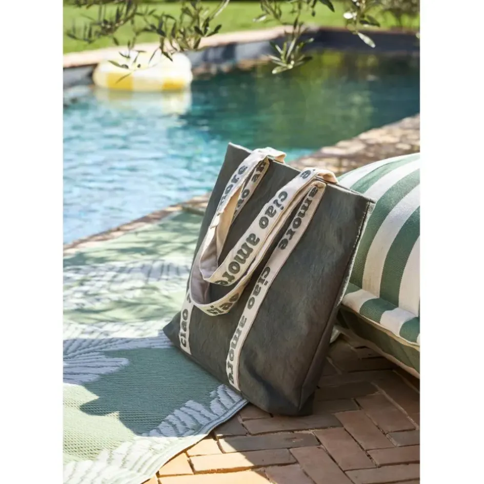 Fabrique de Styles Sacs Et Cabas>Sac ciao amore en coton émeraude - Vencia Emeraude