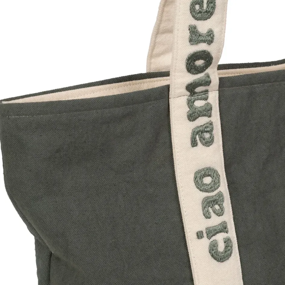 Fabrique de Styles Sacs Et Cabas>Sac ciao amore en coton émeraude - Vencia Emeraude