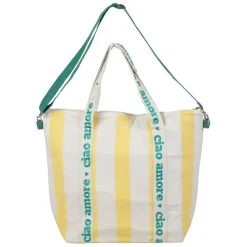 Fabrique de Styles Sacs Et Cabas>Sac isotherme en coton rayé jaune et blanc - Medi Jaune, Vert