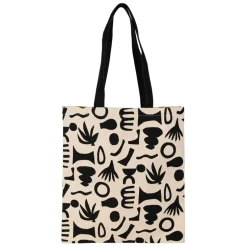 Fabrique de Styles Sacs Et Cabas>Sac tote bag en coton ecru et noir - Organic Ecru, Noir