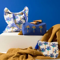 Fabrique de Styles Sacs Et Cabas>Sac tote bag en coton palmier - Mocoa Indigo