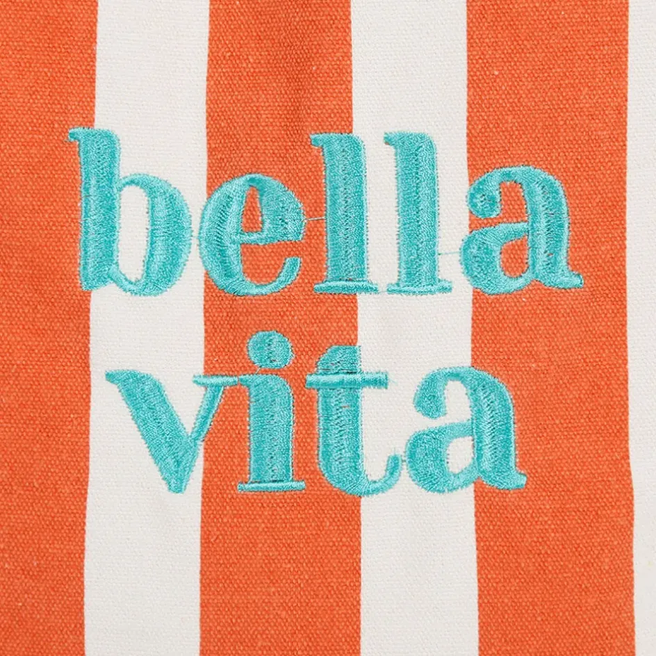 Fabrique de Styles Sacs Et Cabas>Sac tote bag en tissu corail et émeraude - Palma Corail, Emeraude