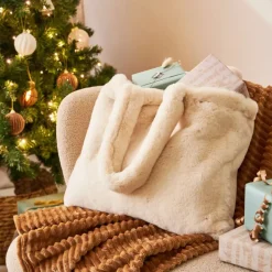 Fabrique de Styles Sacs Et Cabas>Sac tote bag peluché écru - Adalie Ecru