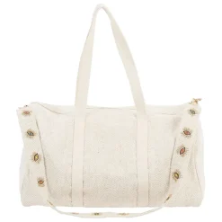 Fabrique de Styles Sacs Et Cabas>Sac week-end en coton et jute écru et doré - Greeka Ecru, Doré