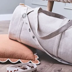 Fabrique de Styles Sacs Et Cabas>Sac week-end en en tissu et lin écru - Bowling Ecru