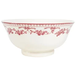 Fabrique de Styles Plats Et Saladiers>Saladier en faïence bordeaux - faustine Blanc