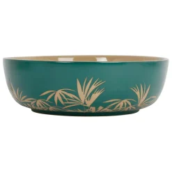 Fabrique de Styles Plats Et Saladiers>Saladier en grès feuilles émeraude d25cm - sweet leaves Emeraude