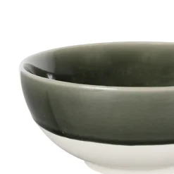 Fabrique de Styles Plats Et Saladiers>Saladier en grès vert de gris et blanc - Crakel Vert-de-gris