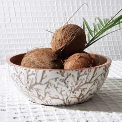 Fabrique de Styles Plats Et Saladiers>Saladier en manguier d30cm - Estran Beige