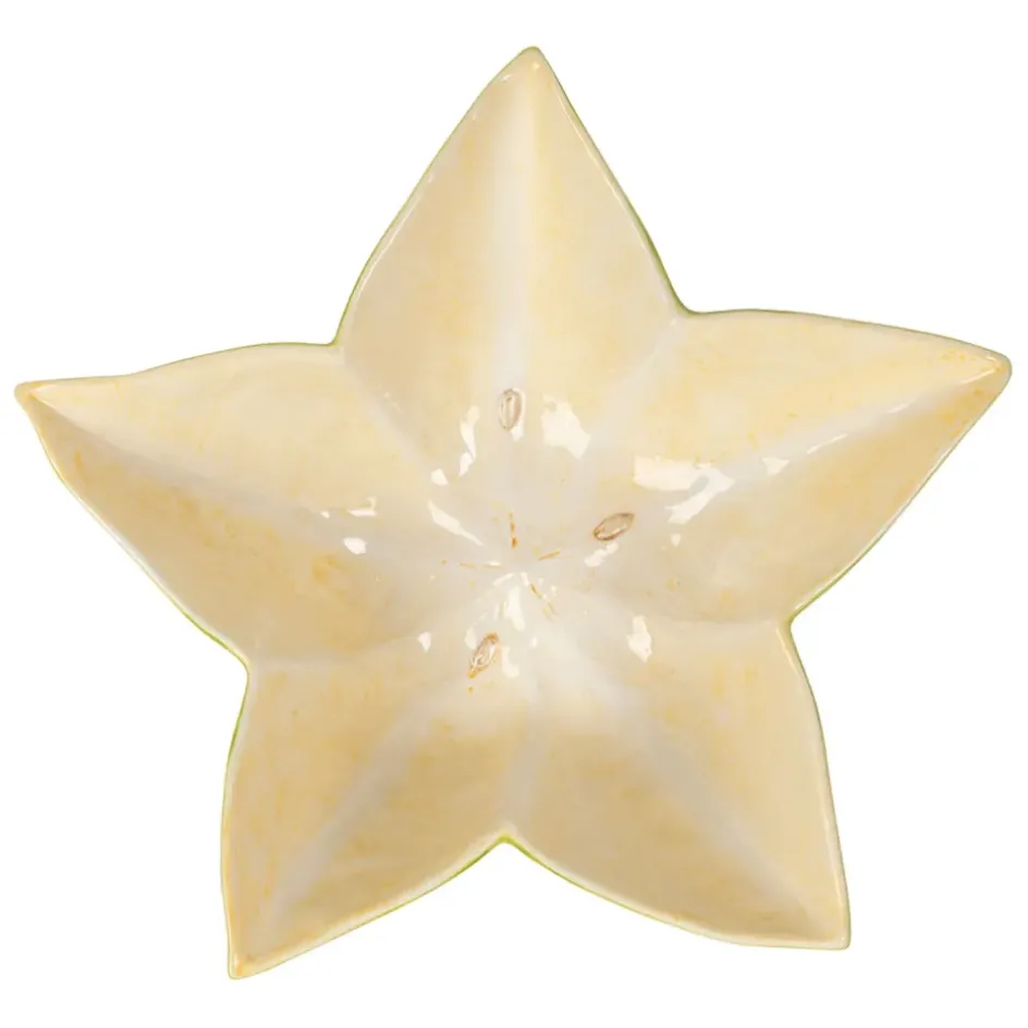 Fabrique de Styles Plats Et Saladiers>Saladier étoile de mer en dolomite vert et jaune d28cm Jaune, Vert