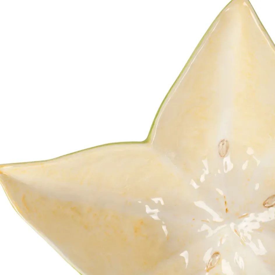 Fabrique de Styles Plats Et Saladiers>Saladier étoile de mer en dolomite vert et jaune d28cm Jaune, Vert