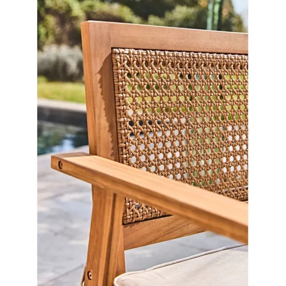 Fabrique de Styles Salons De Jardin|Jardin>Salon de jardin 4 pièces en acacia naturel et beige - Condao Naturel, Beige