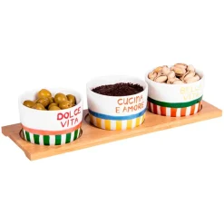 Fabrique de Styles Bols Et Coupelles>Service apéritif 3 coupelles en porcelaine - Dolce Vita Multicolore
