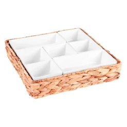 Fabrique de Styles Bols Et Coupelles>Service apéritif tressé 6 pièces en porcelaine blanc