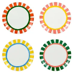 Fabrique de Styles Assiettes>Set de 4 assiettes plates en porcelaine d27cm - Dolce Vita Multicolore