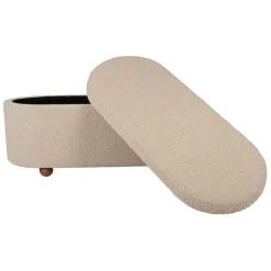 Fabrique de Styles Bancs Et Banquettes>Set de 2 bancs coffre en tissu et pin - Alpinia Beige