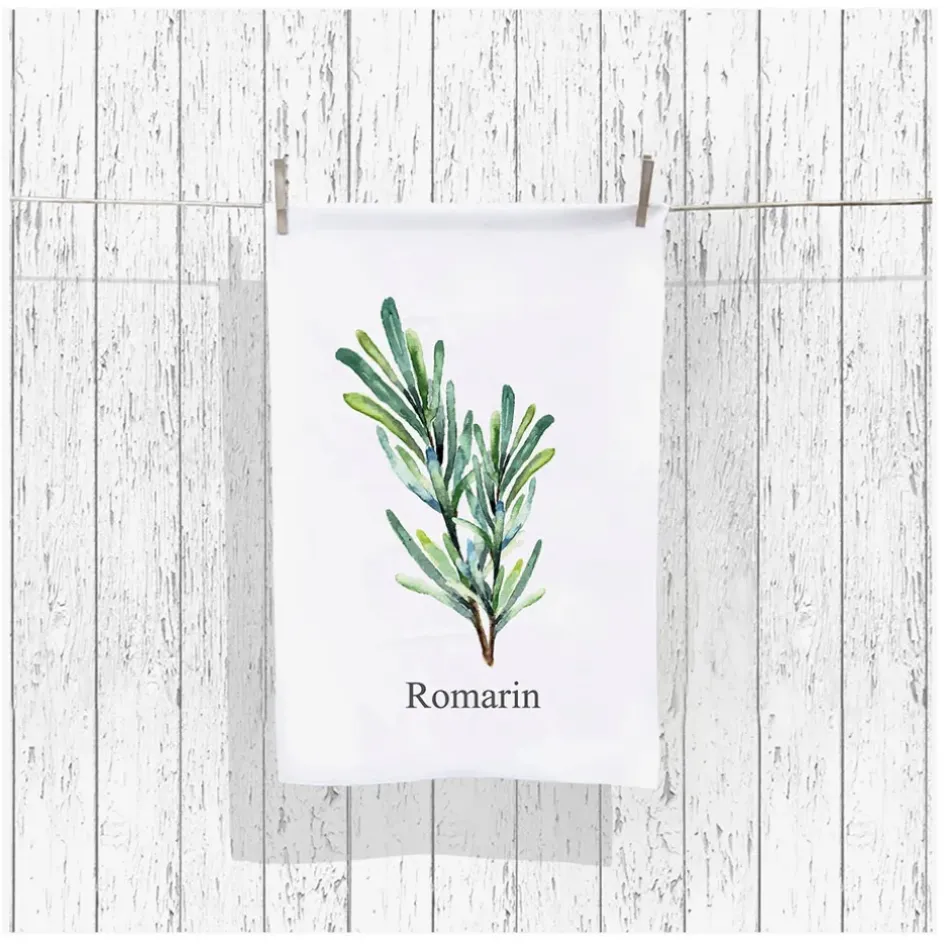 Fabrique de Styles Serviettes De Table>Set de 5 torchons aroma vert et lin en coton Multicolore