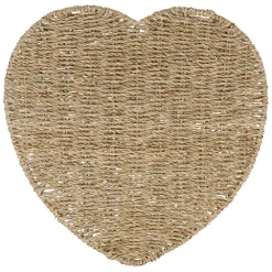 Fabrique de Styles Sets De Table>Set de table coeur en jonc de mer 37x38cm - Borneo Naturel