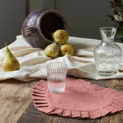 Fabrique de Styles Sets De Table>Set de table cœur en coton 35x30cm - Campagne Rouge