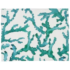 Fabrique de Styles Sets De Table>Set de table en coton blanc et émeraude - estran Blanc, Vert