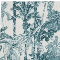 Fabrique de Styles Sets De Table>Set de table en vinyle écru et palmiers émeraude 45x30cm - Mocoa Emeraude