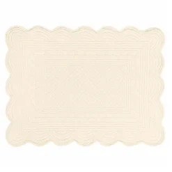 Fabrique de Styles Sets De Table>Set de table rectangulaire en coton Ivoire