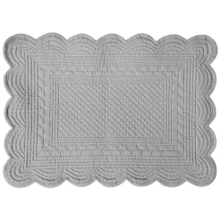 Fabrique de Styles Sets De Table>Set de table rectangulaire boutis en Coton Gris Perle