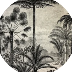 Fabrique de Styles Sets De Table>Set de table vinyle palmiers d35cm Blanc, Gris