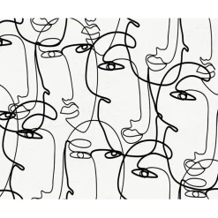 Fabrique de Styles Sets De Table>Set de table vinyle visages 30x40cm Blanc