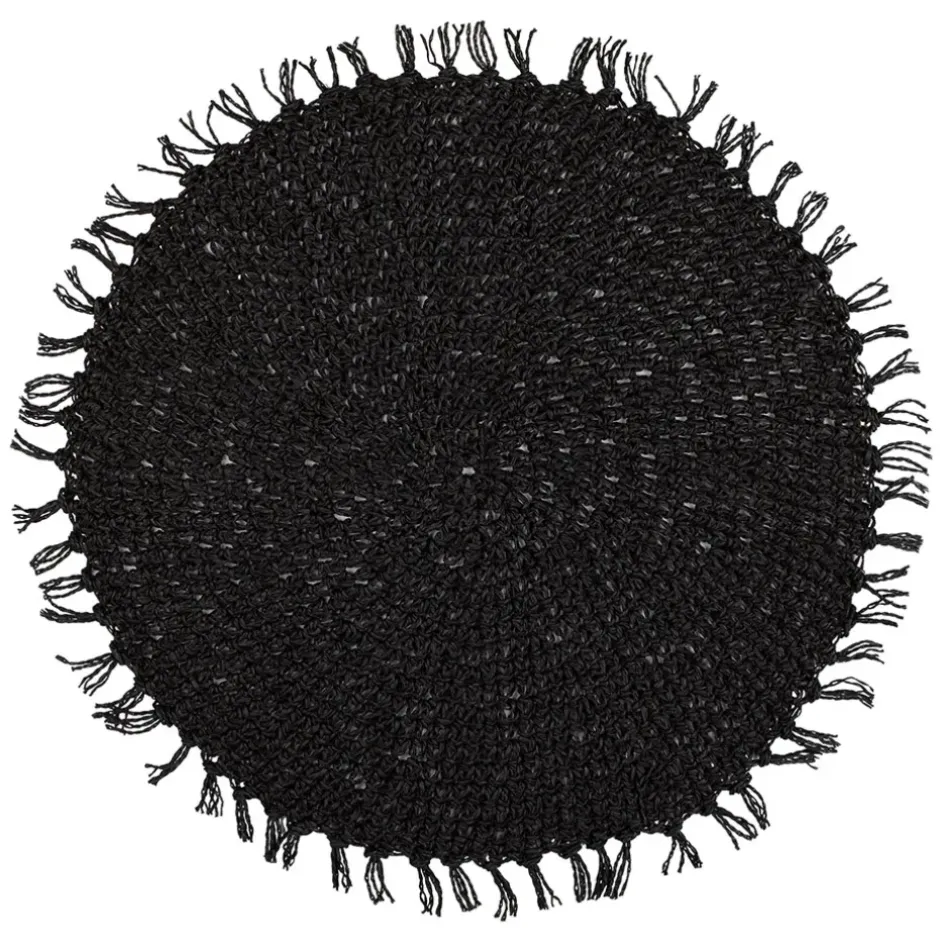 Fabrique de Styles Sets De Table>Set table rond tressine d44cm Noir