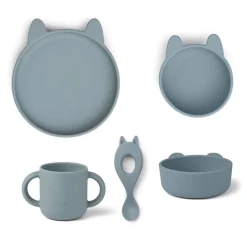 Fabrique de Styles Accessoires Repas>Set vaiselle enfant en silicone vivi lapin de mer Bleu