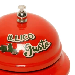 Fabrique de Styles Petits Objets Déco>Sonnette de table "pizza" en fer Rouge