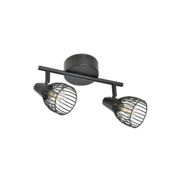 Fabrique de Styles Suspensions>Spot 2 lumières en metal filaire noir L25cm - Jaro Noir Mat