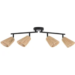Fabrique de Styles Suspensions>Spot 4 lumières en raphia L60cm - Playa Naturel