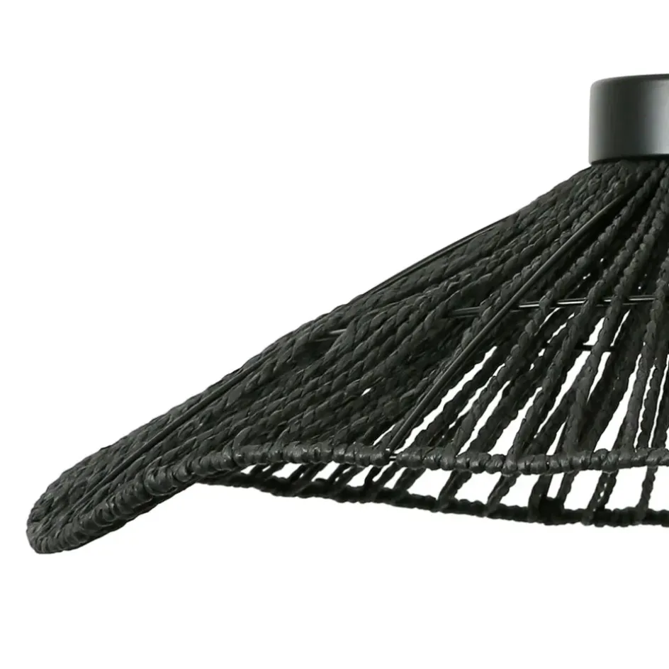 Fabrique de Styles Suspensions>Suspension en corde de papier et fer d50cm - Calyp Noir