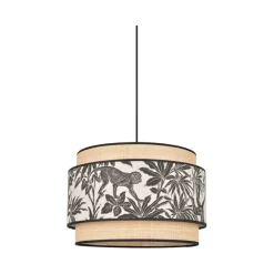 Fabrique de Styles Suspensions>Suspension en coton et raphia d38cm naturel et noir - milo Naturel, Noir