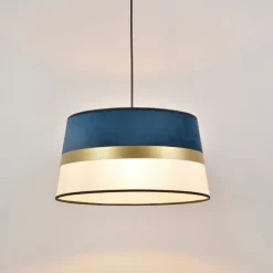 Fabrique de Styles Suspensions>Suspension en coton et velours d38cm - velvet Marine