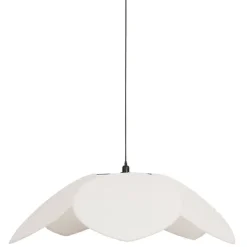 Fabrique de Styles Suspensions>Suspension en tissu et frêne d110x39cm écru - Bouclette Ecru