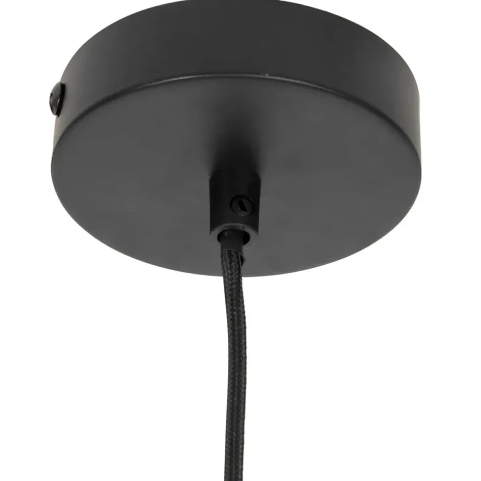 Fabrique de Styles Suspensions>Suspension en verre et fer d26x22cm - Lumi Ambre