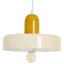 Fabrique de Styles Suspensions>Suspension en verre et fer d25x16cm écru - Atelier Ecru