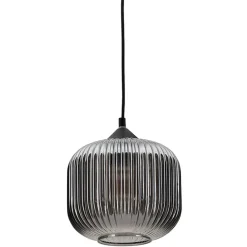 Fabrique de Styles Suspensions>Suspension metal et verre e d20cm - Hinatea Gris