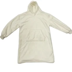 Fabrique de Styles Accessoires Mode>Sweat Plaid à capuche en tissu clair - Teddy Blanc