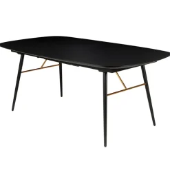 Fabrique de Styles Table De Salle À Manger>Table à manger avec allonge en placage chêne noir 180x105cm - Verona Naturel