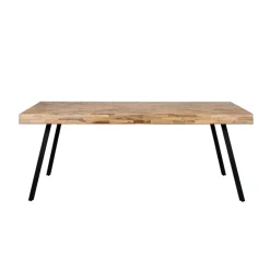 Fabrique de Styles Table De Salle À Manger>Table à manger en teck massif et pieds métal 200x90cm - Suri Naturel