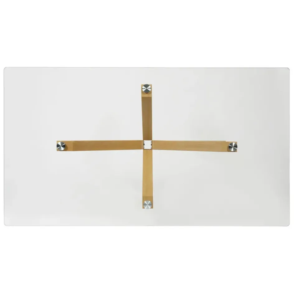 Fabrique de Styles Table De Salle À Manger>Table à manger en verre trempé et métal 180x90cm - Adela Naturel