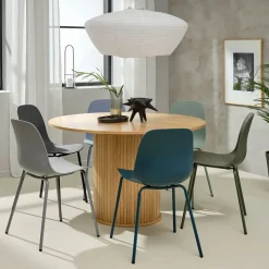 Fabrique de Styles Table De Salle À Manger>Table à manger ronde en placage chêne d120cm - nola Naturel