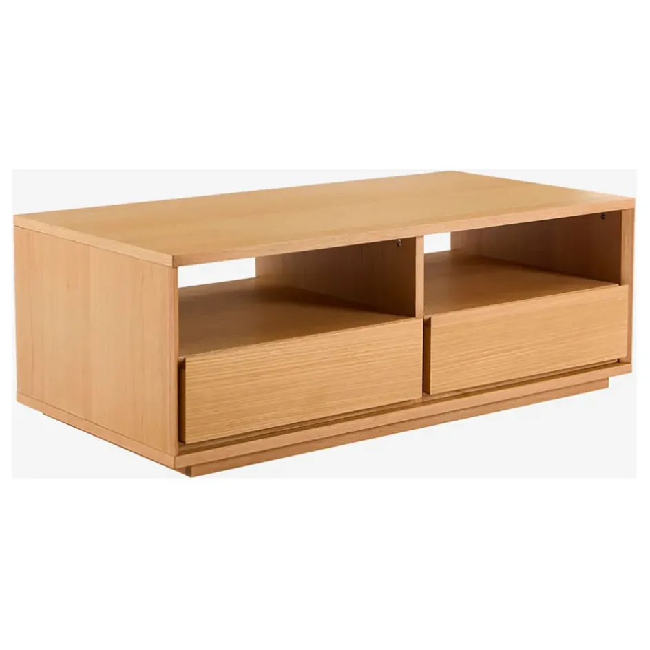 Fabrique de Styles Table Basses>Table basse 2 tiroirs en chêne - Hazo Naturel