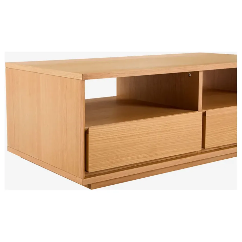 Fabrique de Styles Table Basses>Table basse 2 tiroirs en chêne - Hazo Naturel