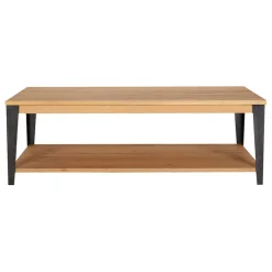 Fabrique de Styles Table Basses>Table basse en chêne massif et pieds acier L120cm - Manny Naturel